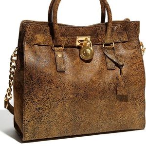 Michael Kors Brown Distressed Hamilton Tote